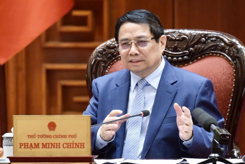 越南政府总理范明正发言。（图片来源：越通社）