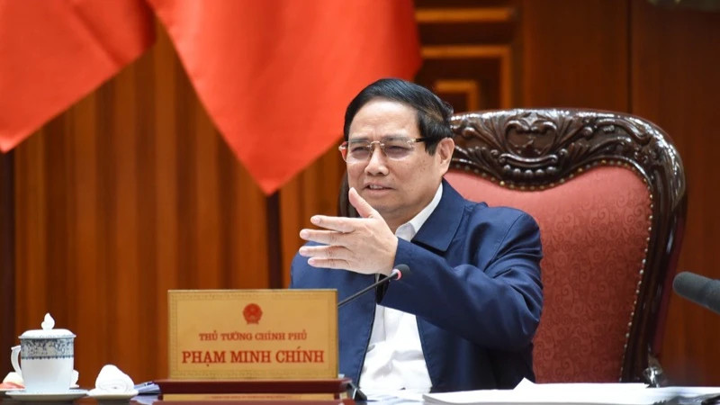范明正总理在会上发表总结讲话。（陈海摄）
