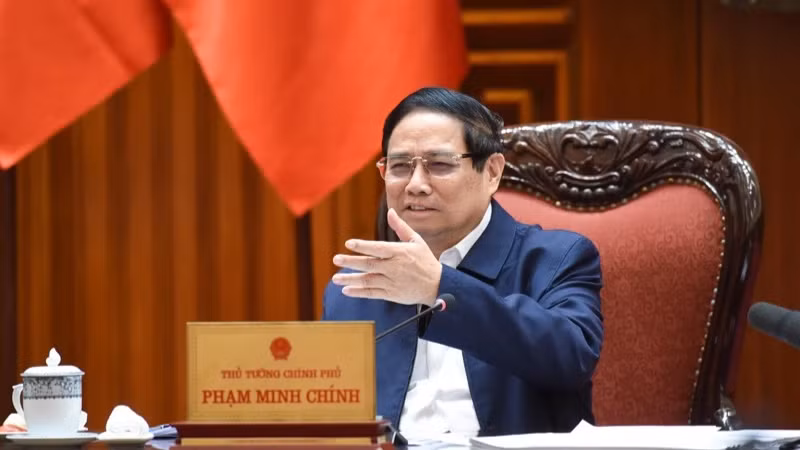 范明正总理在会上发表总结讲话。（陈海摄）