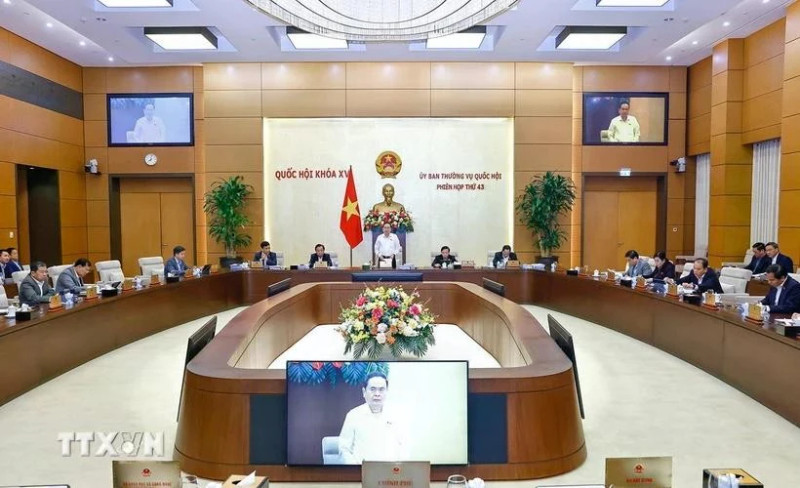 越南国会主席陈青敏主持会议。（图片来源：越通社）