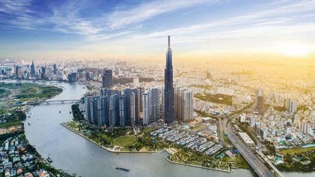 胡志明市Vinhomes Central Park群体的The Landmark 81和17栋豪华套房。