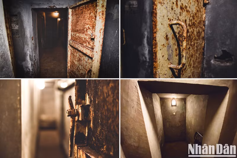 在美国空军用B-52轰炸河内的期间，这个小小的掩体里可能有十多人在工作。