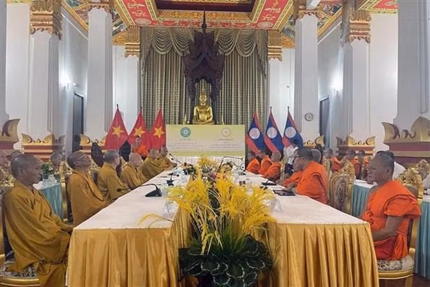 会谈场景。（图片来源：越通社）