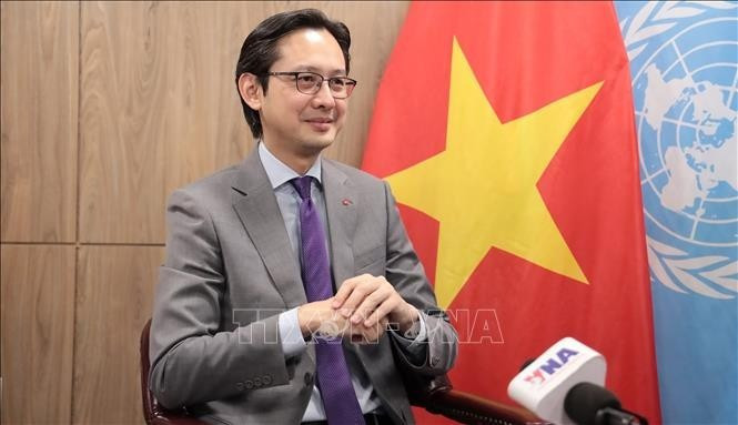 越南常驻联合国代表团团长杜雄越大使。（图片来源：越通社）