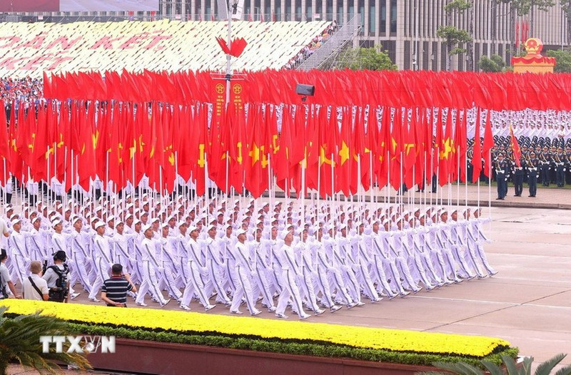 越南八月革命胜利暨国庆80周年庆典9月2日在巴亭广场隆重举行。（图片来源：越通社）