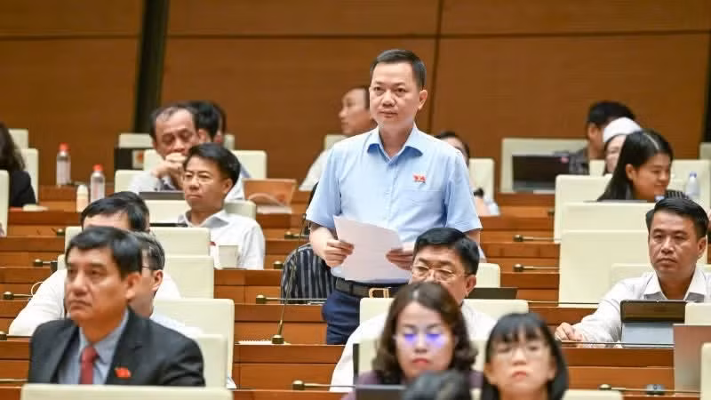 同奈省国会代表郑春安在会上致辞。（维灵 摄）