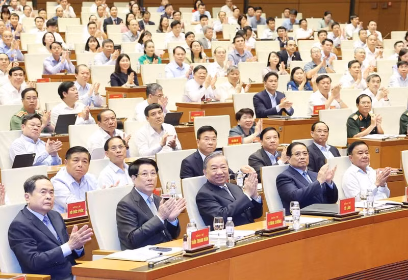 苏林总书记和各位领导代表出席会议。（图片来源：越通社）