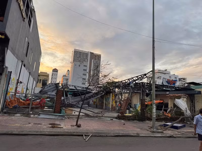 嘉莱省受第13号台风影响。（图片来源：越南电视台）