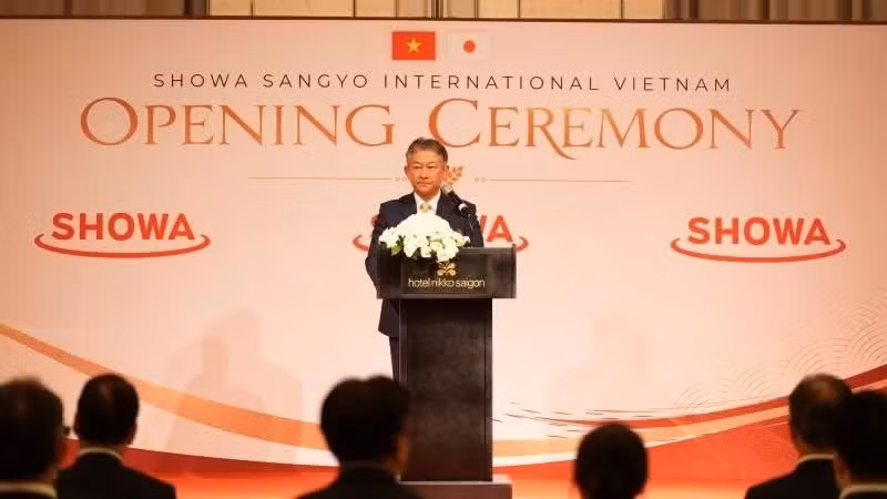 日本Showa Sangyo股份公司董事长Maruyama Shinji在活动上致辞。