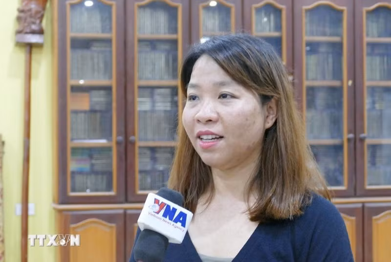 老挝万象越南人协会办公室主任阮氏秋玄。（图片来源：越通社）