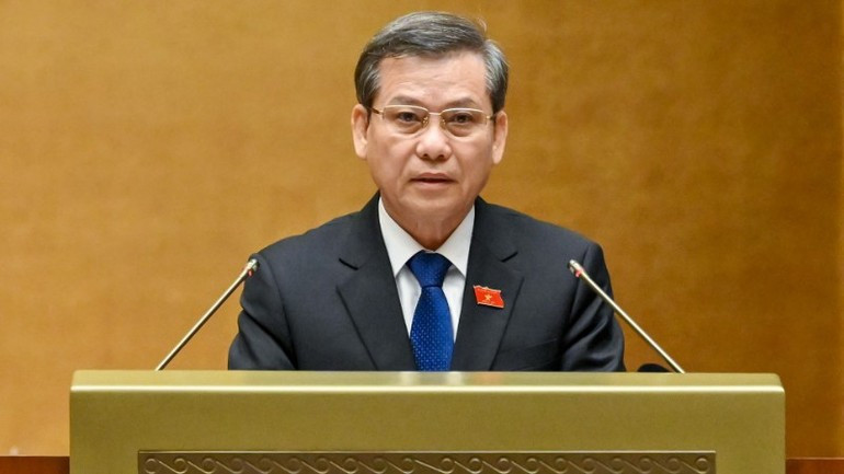最高人民法院院长黎明智在会上作出2021—2026年任期最高人民法院工作报告。（维灵 摄）