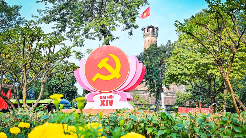 越南共产党第十四次全国代表大会被评价为具有特别重要意义的里程碑。（宝龙 摄）