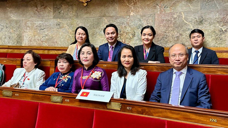 越南国会副主席阮氏清率领的越南代表团出席法语国家议会大会（APF）第50次会议。（图片来源：越通社）