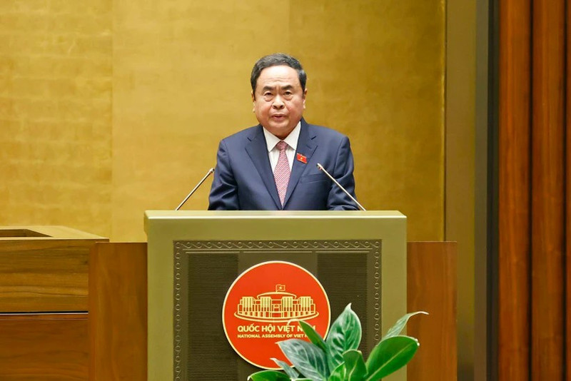国会主席陈青敏发表讲话。（维玲 摄）