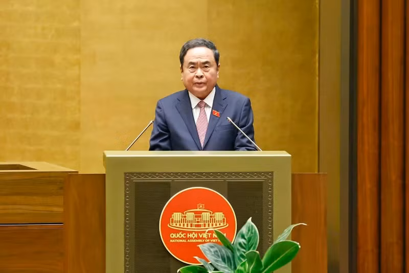 国会主席陈青敏发表讲话。（维玲 摄）