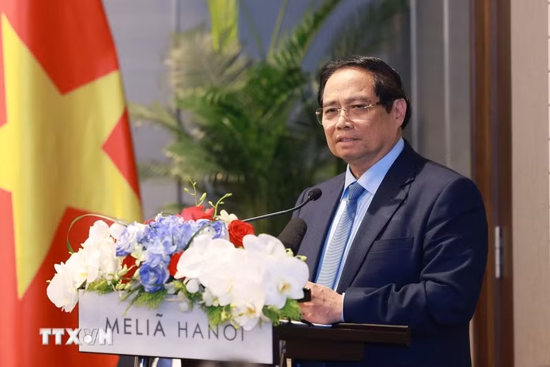 范明正总理在会上发表讲话。（图片来源：越通社）