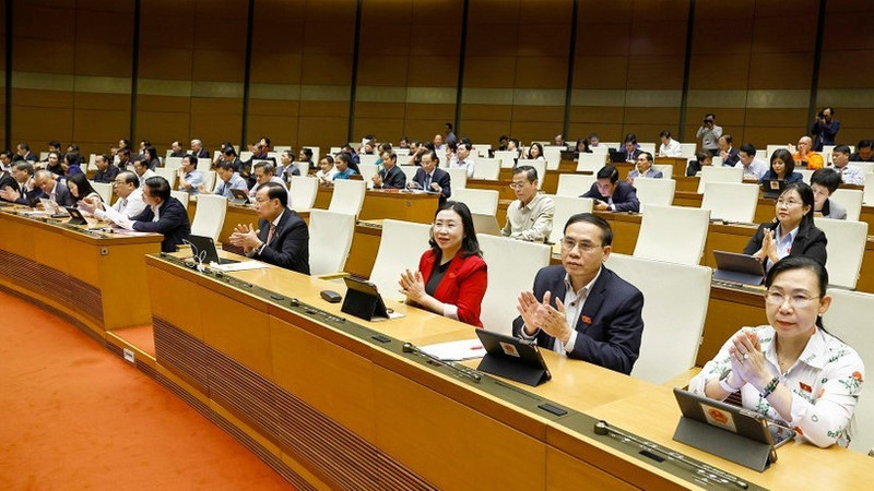 越南国会代表表决通过多项重要法律。（图片来源：越通社）