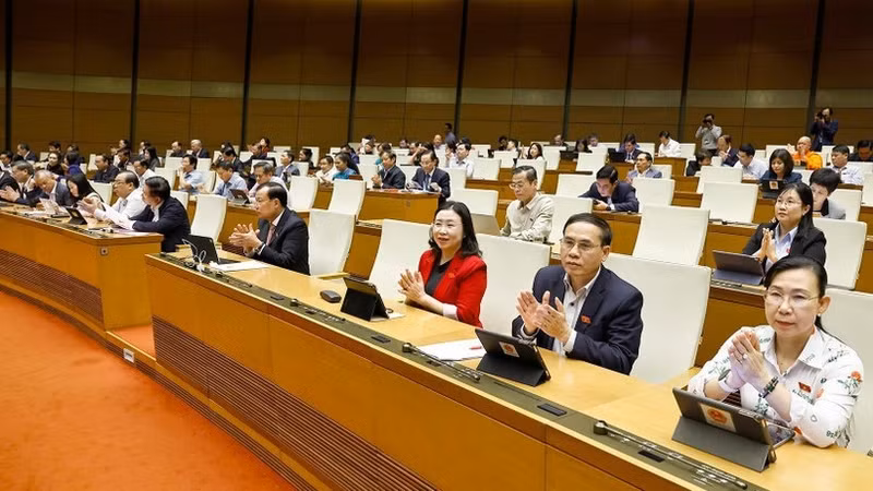 越南国会代表表决通过多项重要法律。（图片来源：越通社）