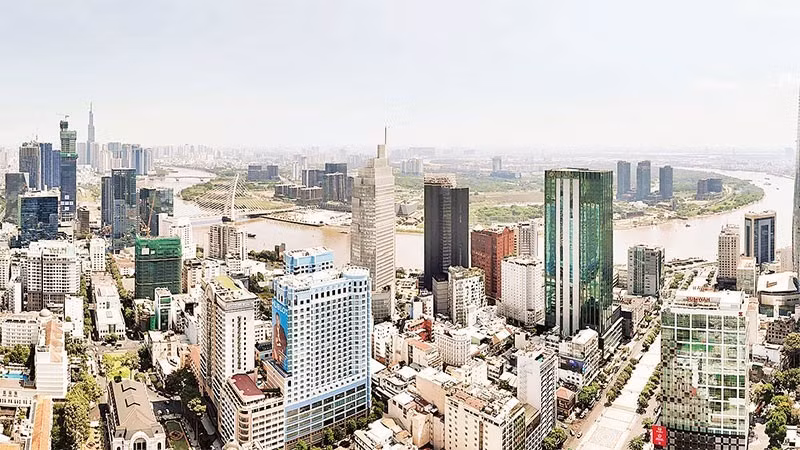 胡志明市中心被规划为越南国际金融中心。（世英 摄）