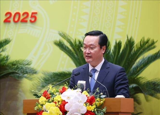 阮德忠同志发言。（图片来源：越通社）