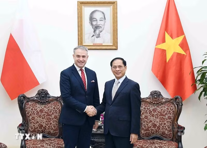 政府副总理裴青山会见波兰副总理克日什托夫·加夫科夫斯基。（图片来源：越通社）