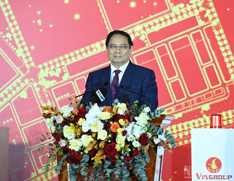 范明正总理在开工仪式上致辞。（陈海 摄）