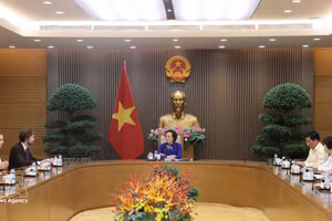 越共中央书记处书记、政府副总理范氏清茶会见奥地利VAMED Engineering GmbH总经理、德国VAMED+WWH集团董事会成员塞萨尔·路易斯-菲利普·马赛。（图片来源：越通社）