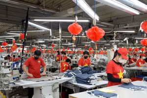 北宁省一家企业的出口服装生产线。（图片来源：越通社）