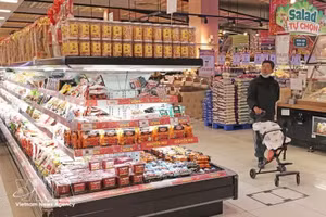 永旺超市（AEON）内摆放的丰富商品。（图片来源：越通社）