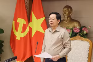 政府副总理胡国勇在会上致辞。（图片来源：越通社）