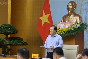 越南政府常务副总理、中央住房政策和房地产市场指导委员会主任范嘉足主持召开会议。（图片来源：政府新闻网）