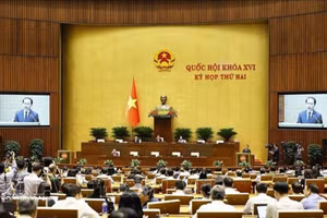 国会在会堂审议《土地法》（修正案）和《中小企业发展法》两部法律草案。（图片来源：越通社）