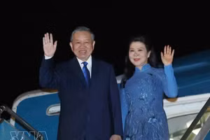 越共中央总书记、国家主席苏林及夫人启程对丹麦、欧盟和比利时进行访问。（图片来源：越通社）