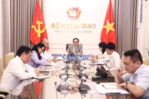 越南外交部长黎怀忠与加拿大外交部长阿妮塔·阿南德通电话。