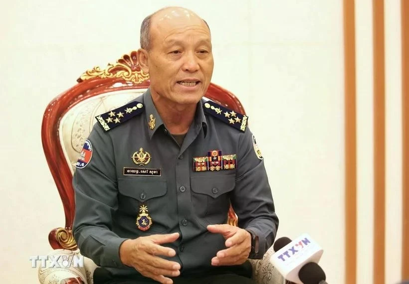 柬埔寨王家军副总司令、国家宪兵总司令邵速卡大将。（图片来源：越通社）