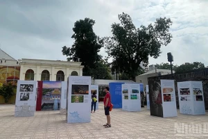 代表们参观“越南文化遗产——从传统到现代的生命力”专题展。