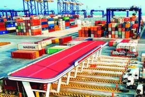 2026年农历新年伊始，海防国际集装箱港的各项业务繁忙有序。（春长 摄）