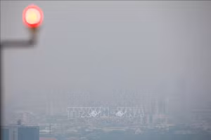 PM2.5细颗粒物'笼罩'泰国多地。（图片来源：新华社/越通社）