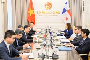 越南外交部副部长邓黄江与巴拿马共和国外交部副部长卡洛斯·阿图罗·霍约斯举行会谈。
