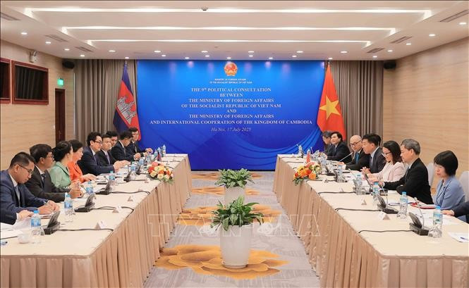越柬外交部第九次政治磋商场景。（图片来源：越通社）