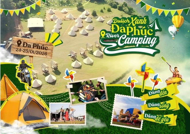 “多福绿色旅游—河畔露营”活动预计将于2026年1月24日至25日举行。（图片来源：baodautu.vn）