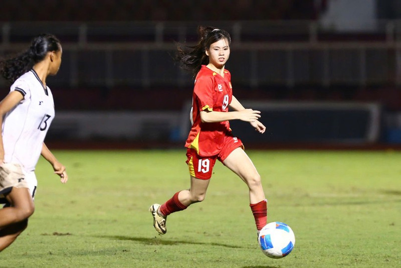 越南U19女足以压倒性优势战胜印尼U19女足。 图片来源：越南足联