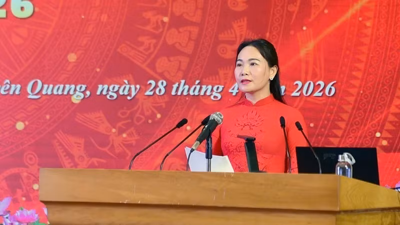 宣光省人民委员会党委副书记、比赛主委会组长农氏碧慧致开幕词。