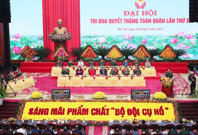 大会现场。(图片来源:越通社) vna-potal-tong-bi-thu-to-lam-du-dai-hoi-thi-dua-quyet-thang-toan-quan-lan-thu-xi-8294123.jpg