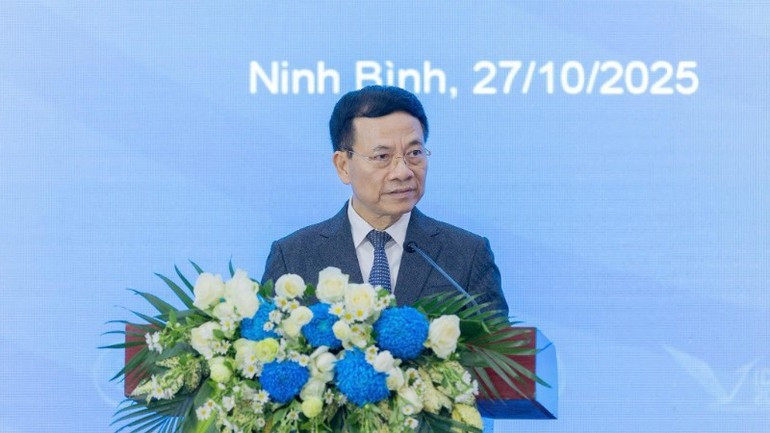 越南科技部长阮孟雄在会上发言。 hn2.jpg