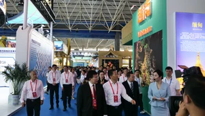 第二届湖南（怀化）RCEP经贸博览会吸引很多观众朋友前来参观。