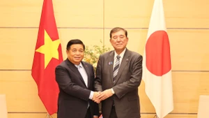 越南政府副总理阮志勇会见日本首相石破茂。（图片来源：VGP）