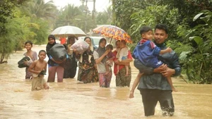 泰国那拉提瓦府遭遇强降雨后被洪水淹没。（图片来源：越通社）