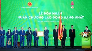 越共中央总书记苏林代表国家向农业与环境部授予一级劳动勋章。