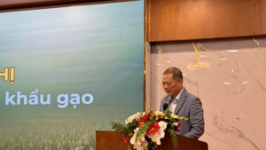 越南工贸部进出口局局长阮英山在活动上发表讲话。